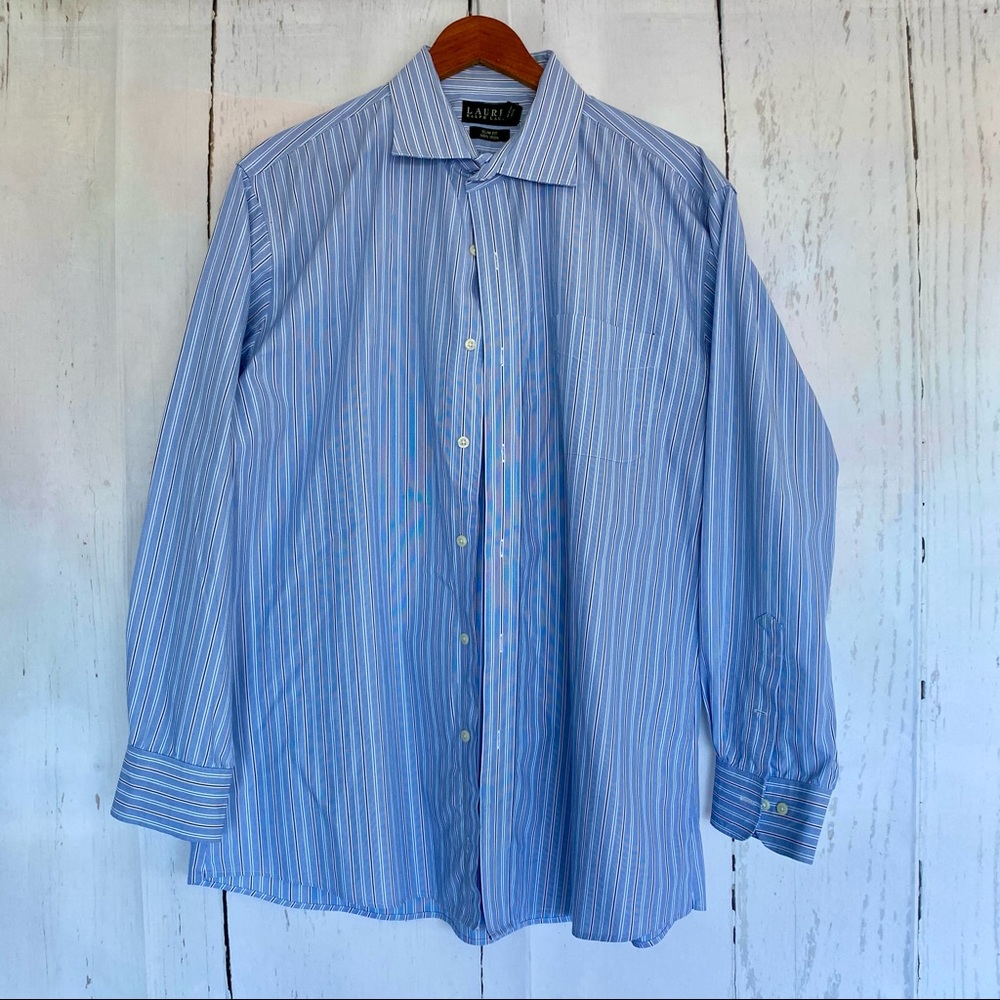 LAUREN RALPH LAUREN Blue Slim Fit Button Up 18-34